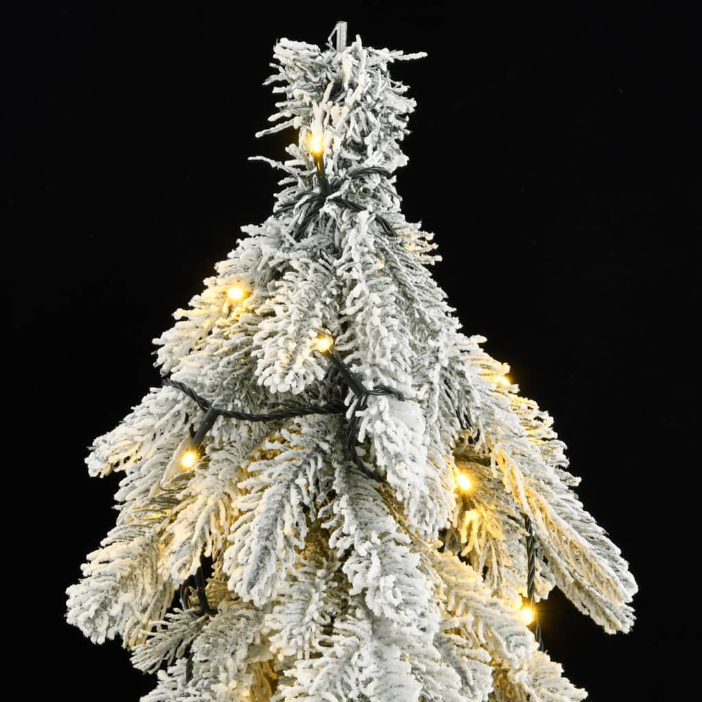 LED Artificial Christmas Tree with Flocked Snow and Lights