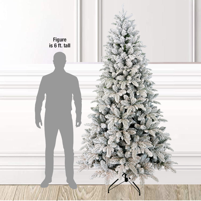 Led White Flocked Artificial Christmas Tree
