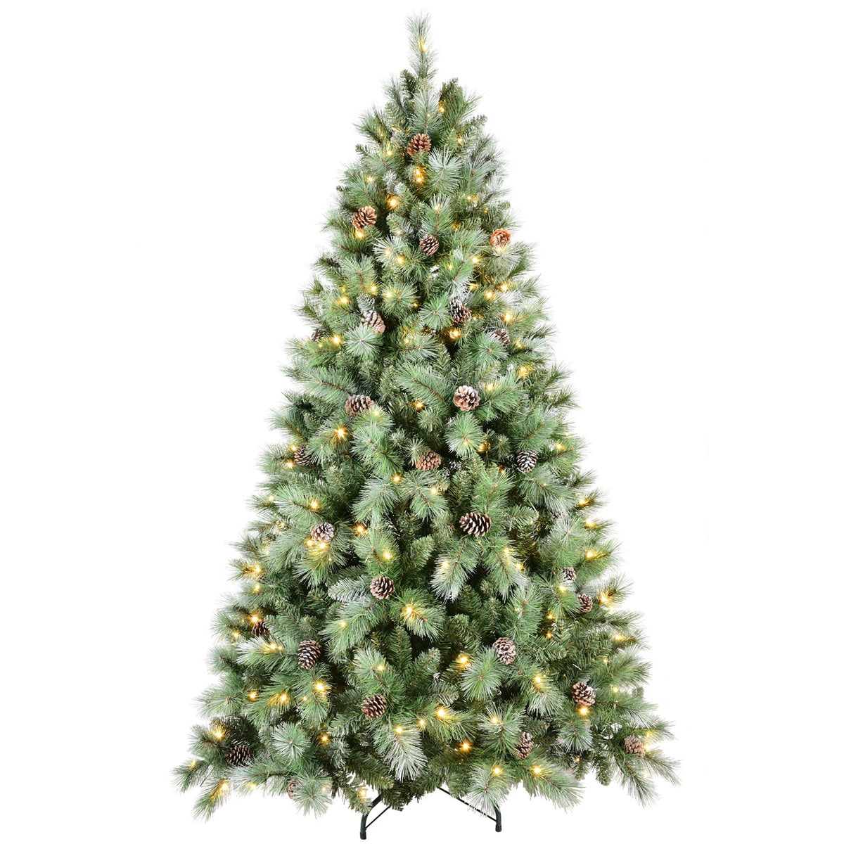 Long Needle Pine Artificial Christmas Tree with Natural Pine Cones