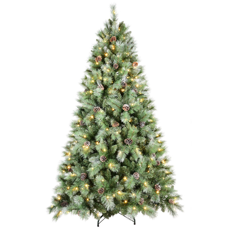 Long Needle Pine Artificial Christmas Tree with Natural Pine Cones