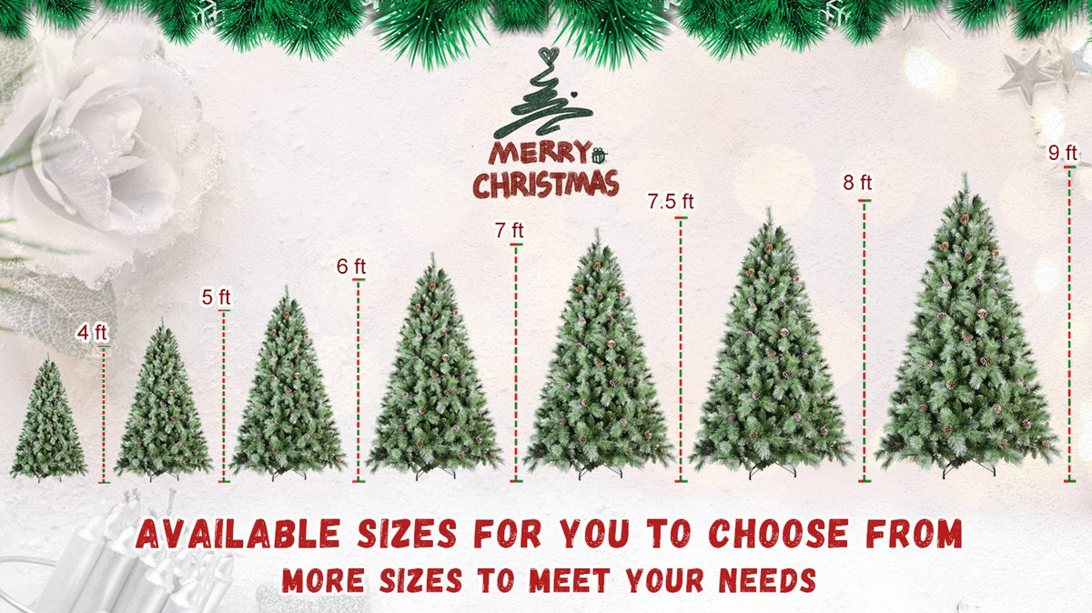 Long Needle Pine Artificial Christmas Tree with Natural Pine Cones