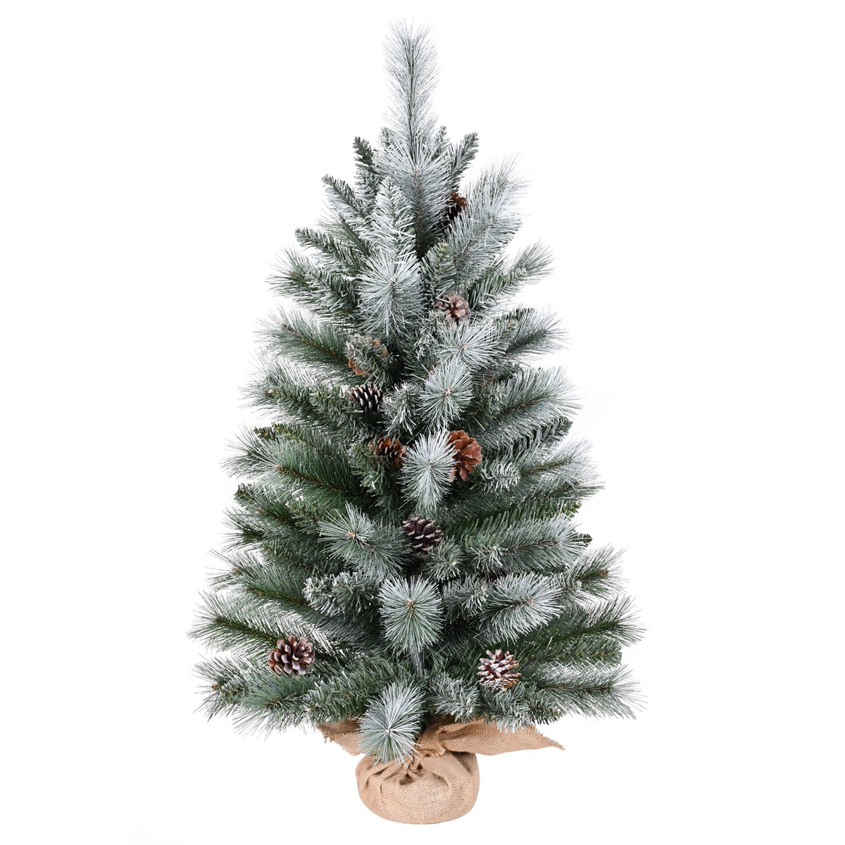 Long Needle Pine Artificial Christmas Tree with Natural Pine Cones