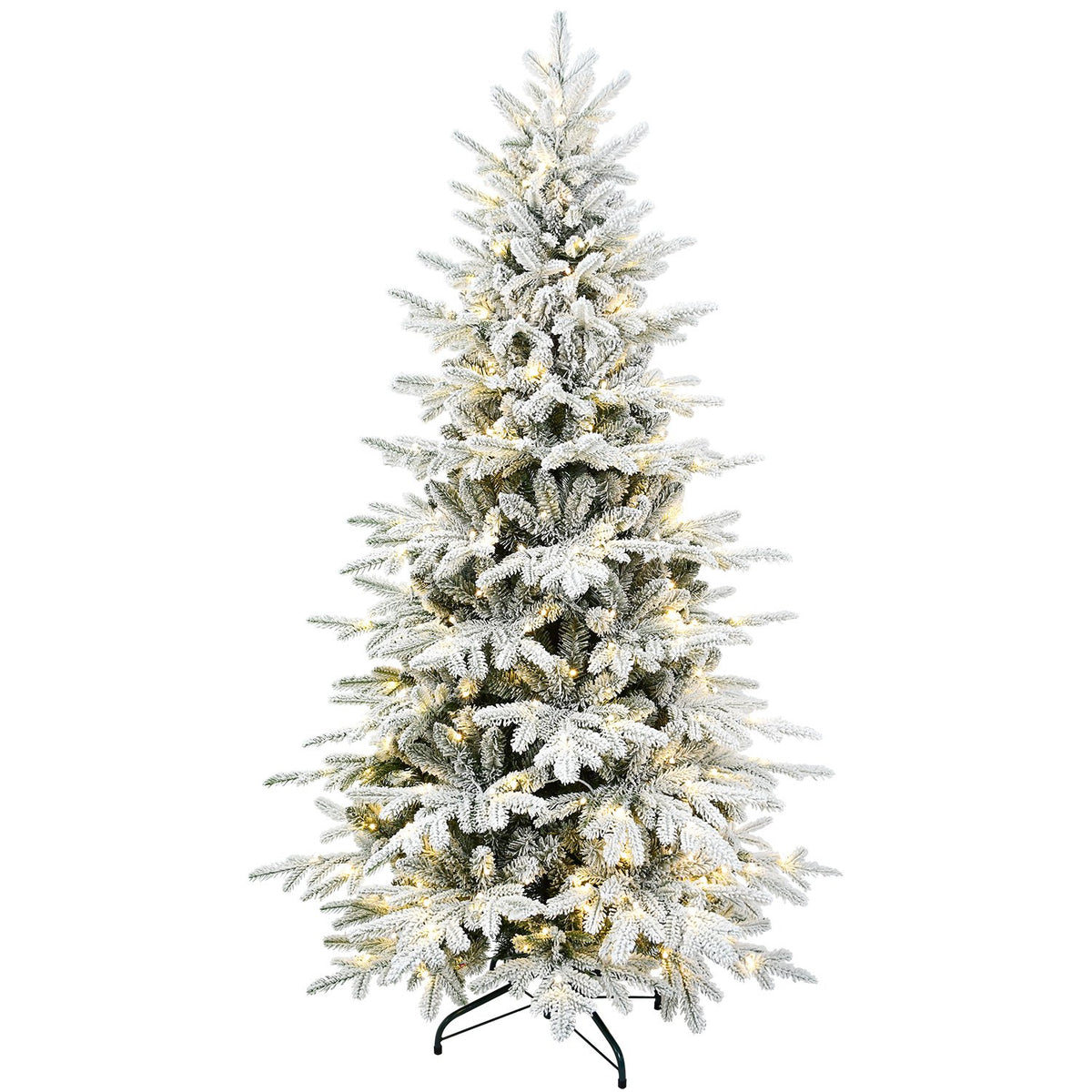 Snowy Spruce Artificial Christmas Tree with Two-Color LED Lights