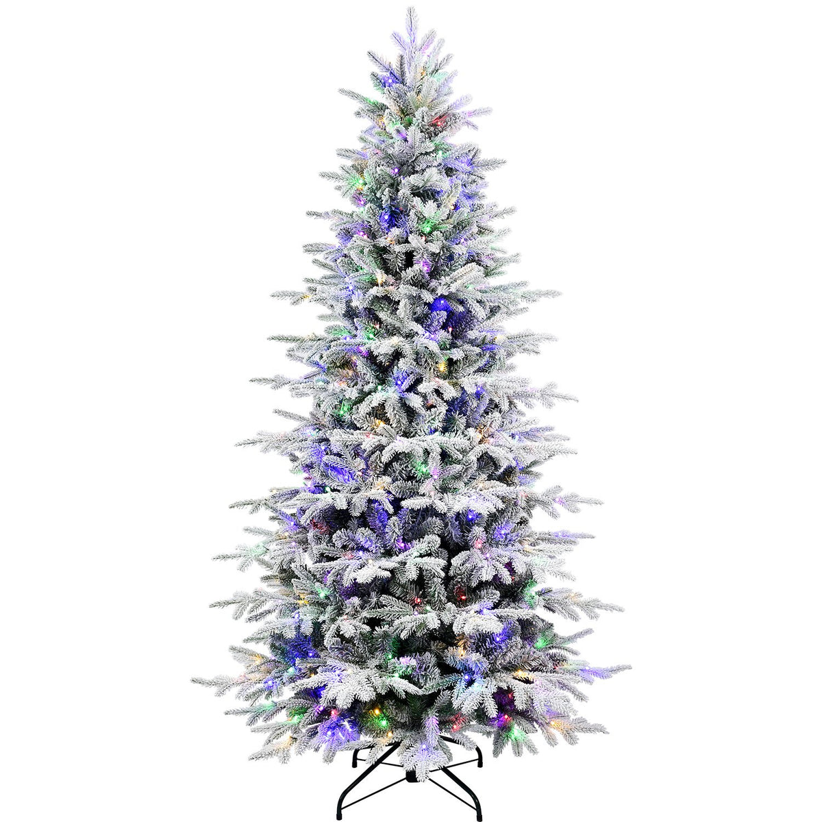 Snowy Spruce Artificial Christmas Tree with Two-Color LED Lights