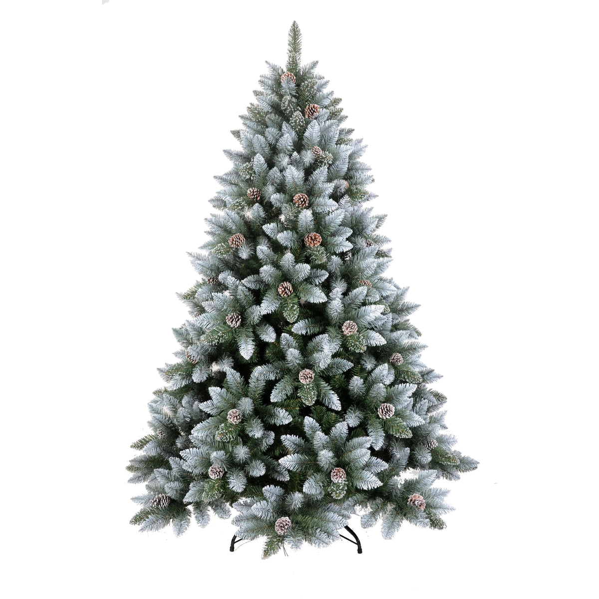 Luxury Snow Flocked Artifical Christmas Spruce Tree With Pine Cones