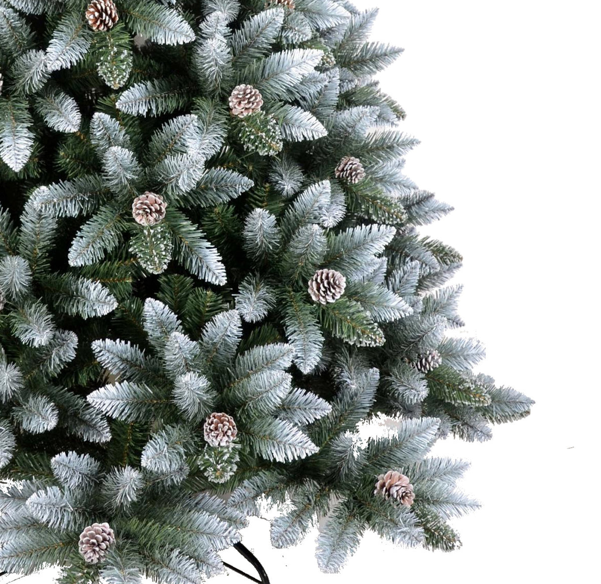 Luxury Snow Flocked Artifical Christmas Spruce Tree With Pine Cones