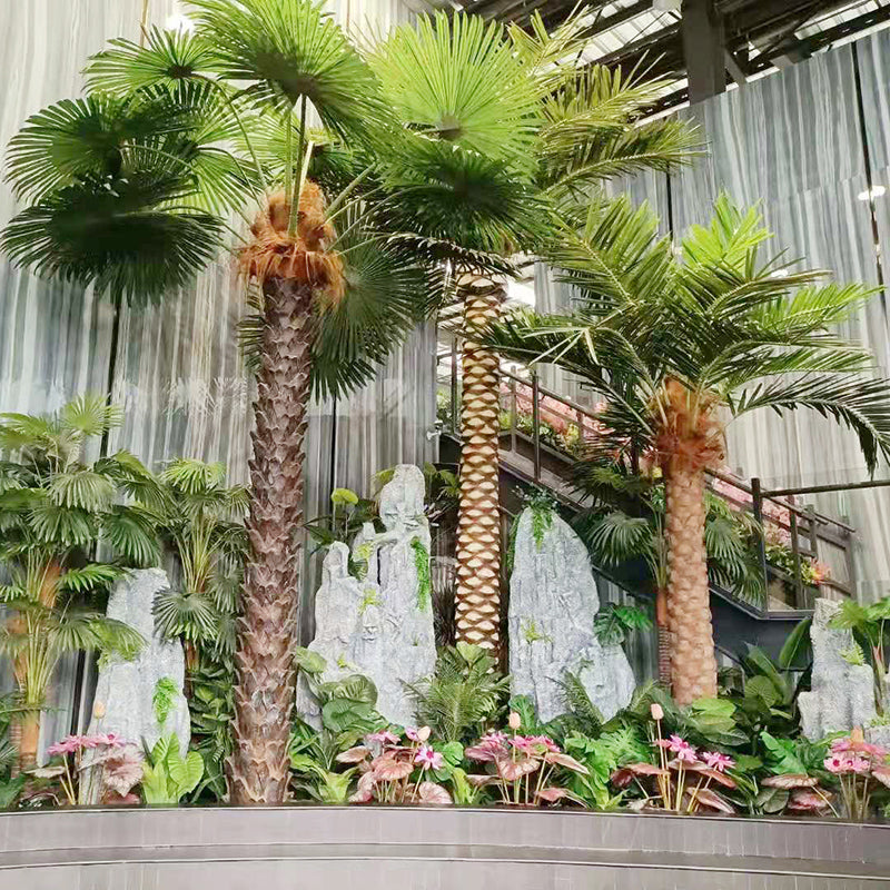Large Artificial Palm Tree with Metal Trunk Outdoor