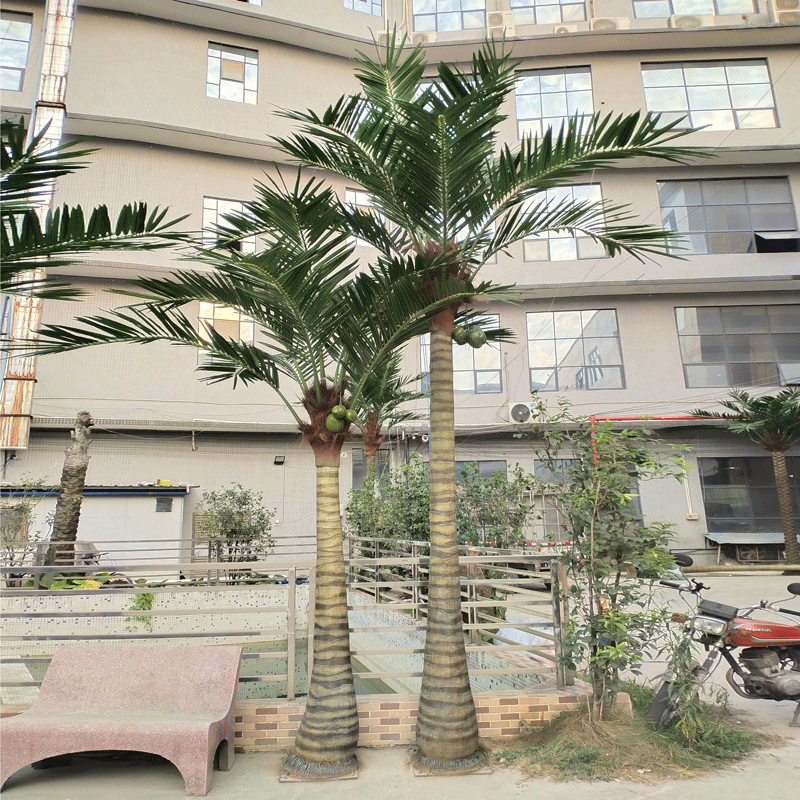 Large Artificial Palm Tree with Metal Trunk Outdoor