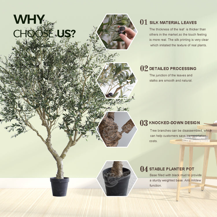 Artificial Bonsai Tree Indoor Decoration Faux Olive Plant