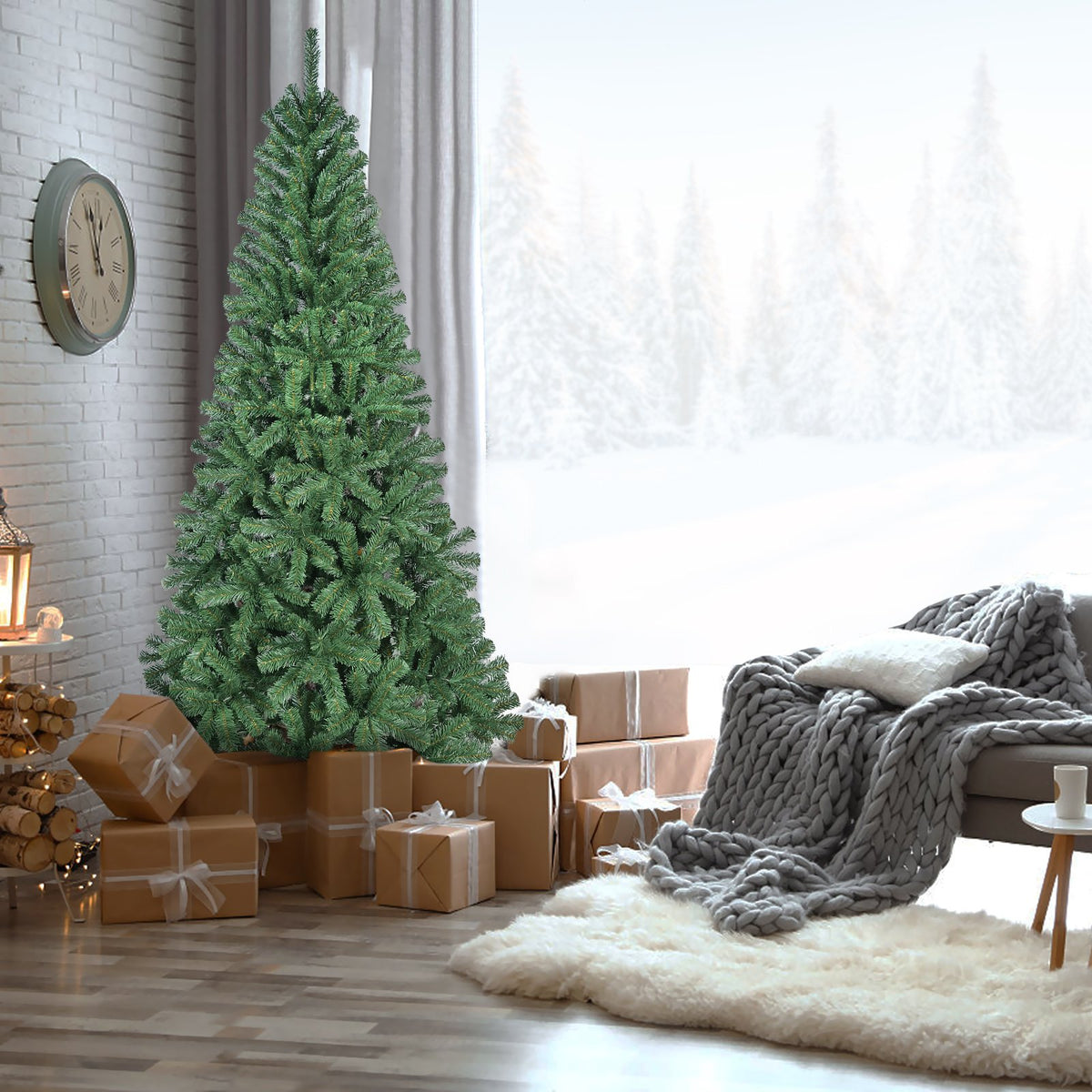 Classic Pine Artificial Christmas Tree with Tapered Silhouette