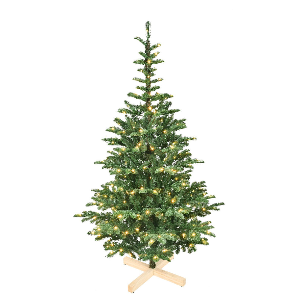 Rustic Fir Artificial Christmas Tree with Natural Wood Stand