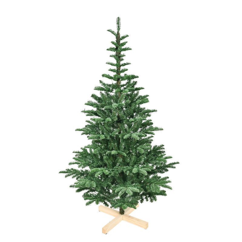 Rustic Fir Artificial Christmas Tree with Natural Wood Stand