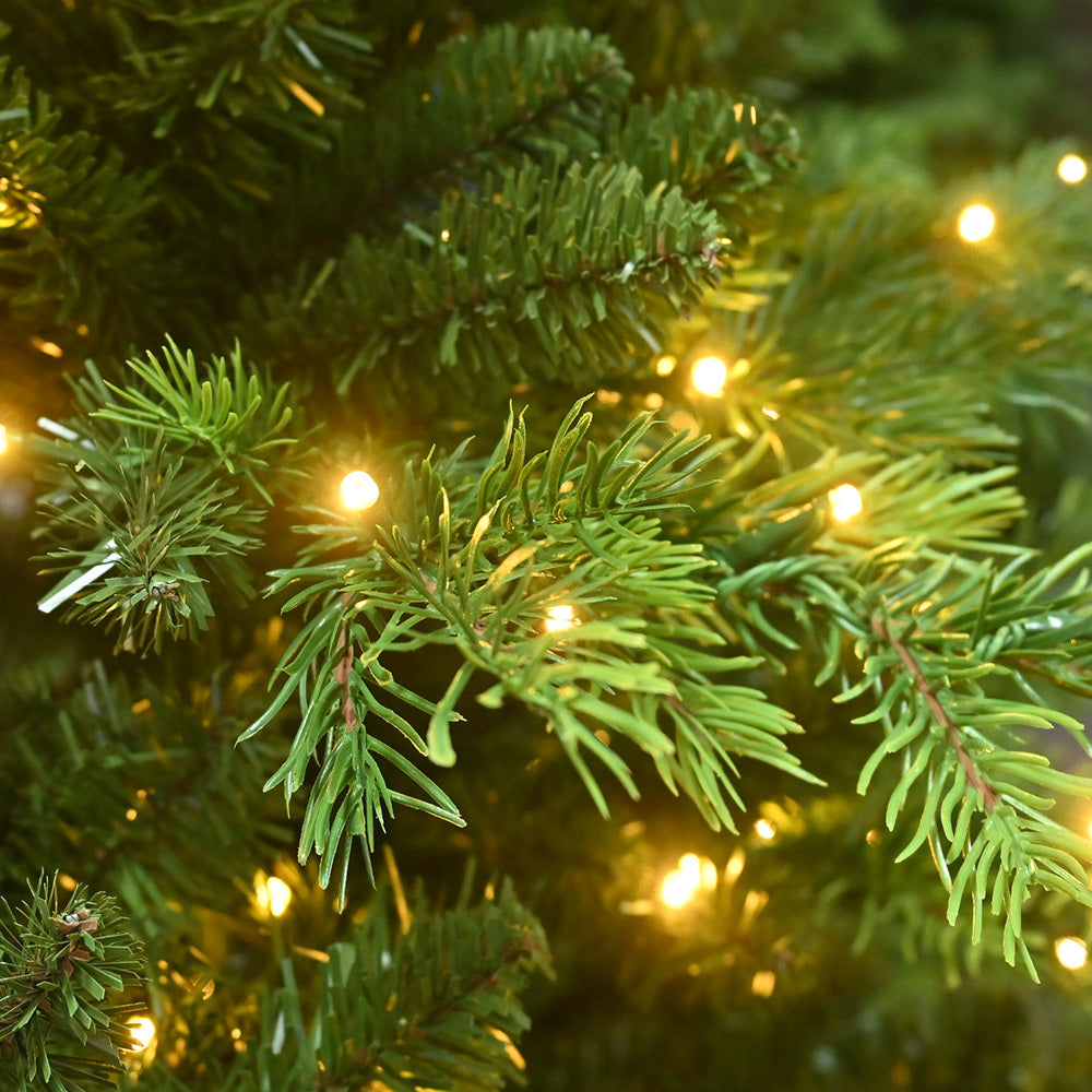 Natural Green Artificial Christmas Tree with Multicolored Pre-Lit Lights