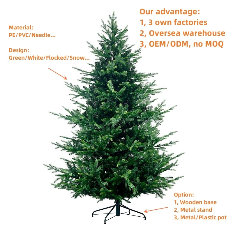 Natural Green Artificial Spruce Christmas Tree with Realistic Layered Branches