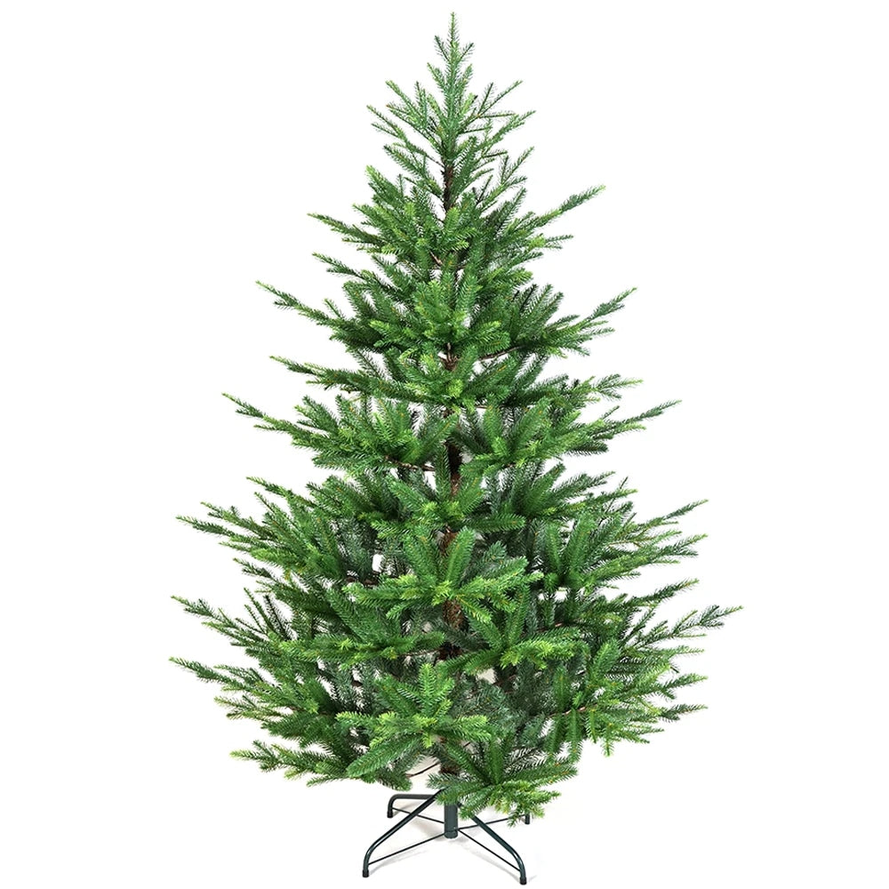 Natural Green Artificial Spruce Christmas Tree with Realistic Layered Branches