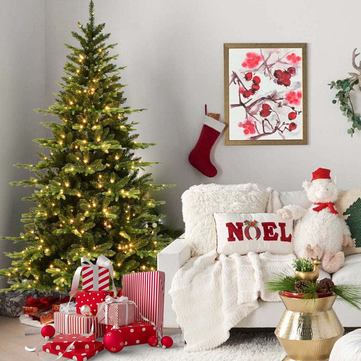 Norway Spruce Artificial Christmas Tree with Two-Tone Green Tips