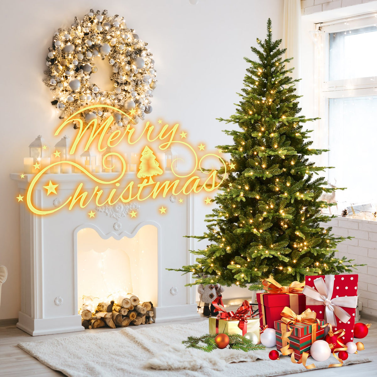 Norway Spruce Artificial Christmas Tree with Two-Tone Green Tips