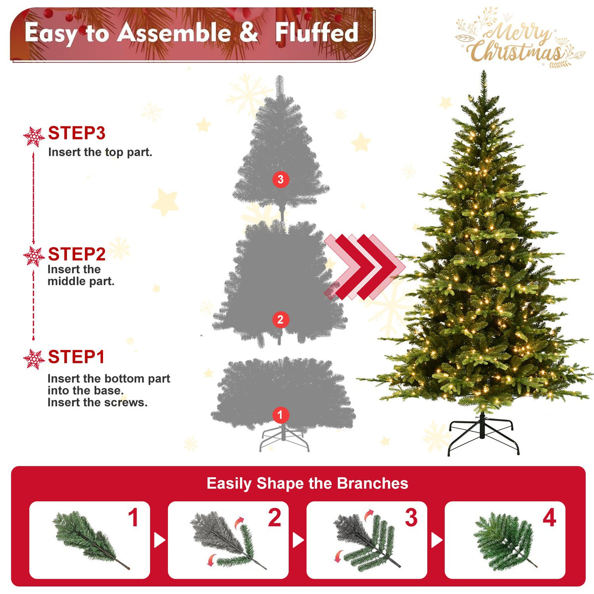 Norway Spruce Artificial Christmas Tree with Two-Tone Green Tips