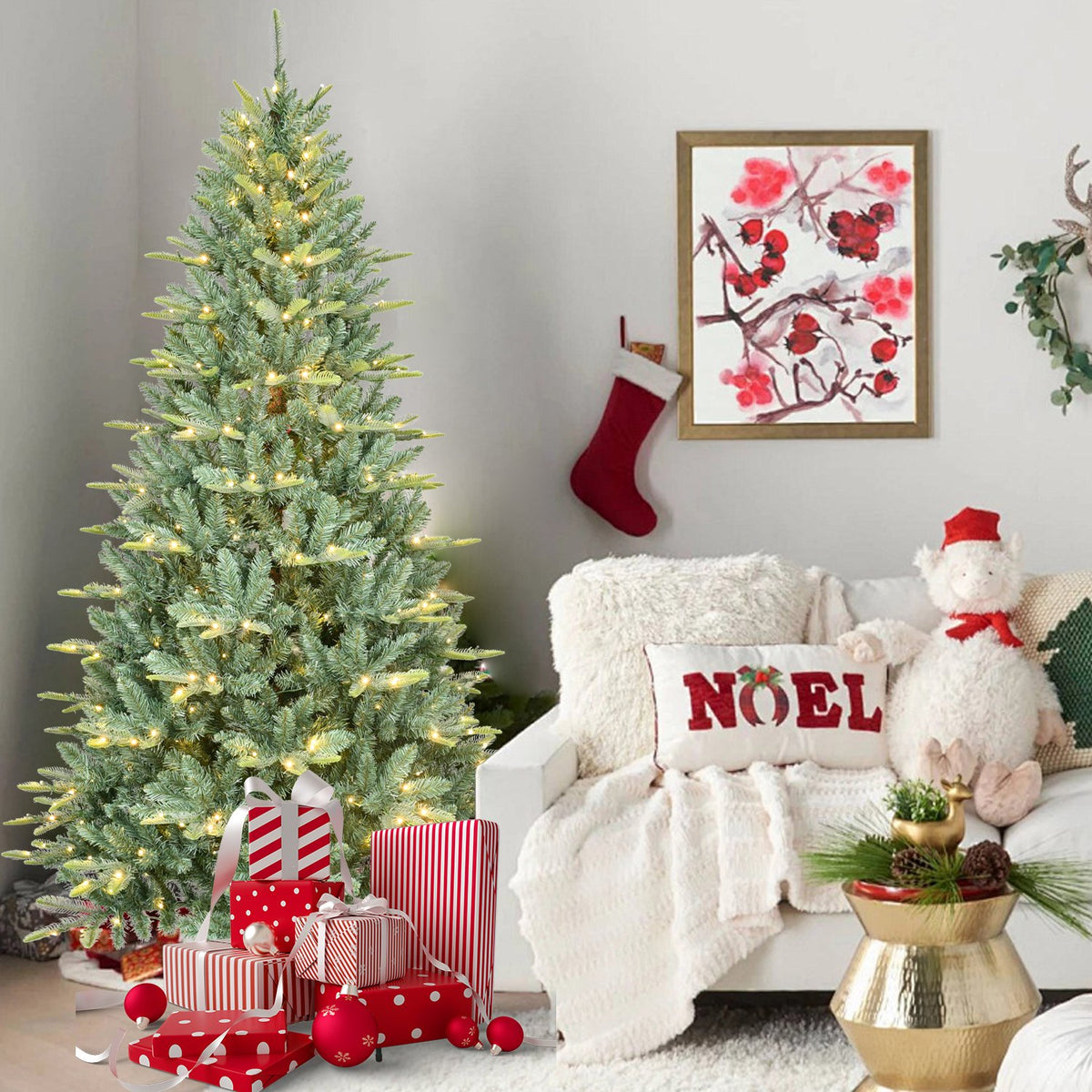 Colorado Spruce Artificial Christmas Tree with Sage Blue Needles