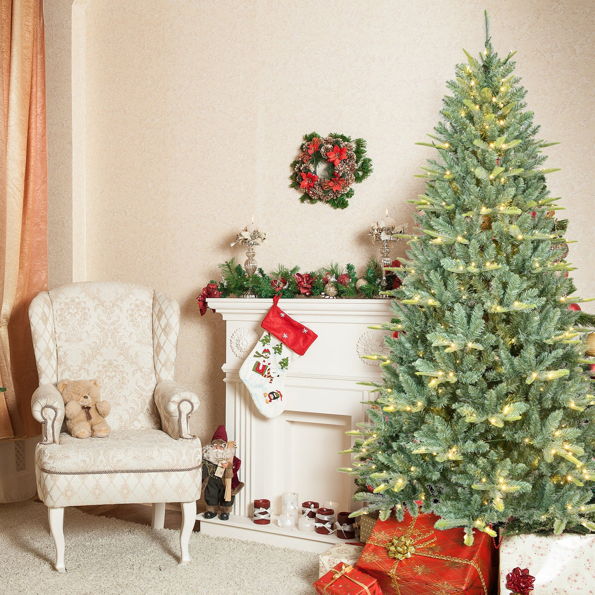 Colorado Spruce Artificial Christmas Tree with Sage Blue Needles