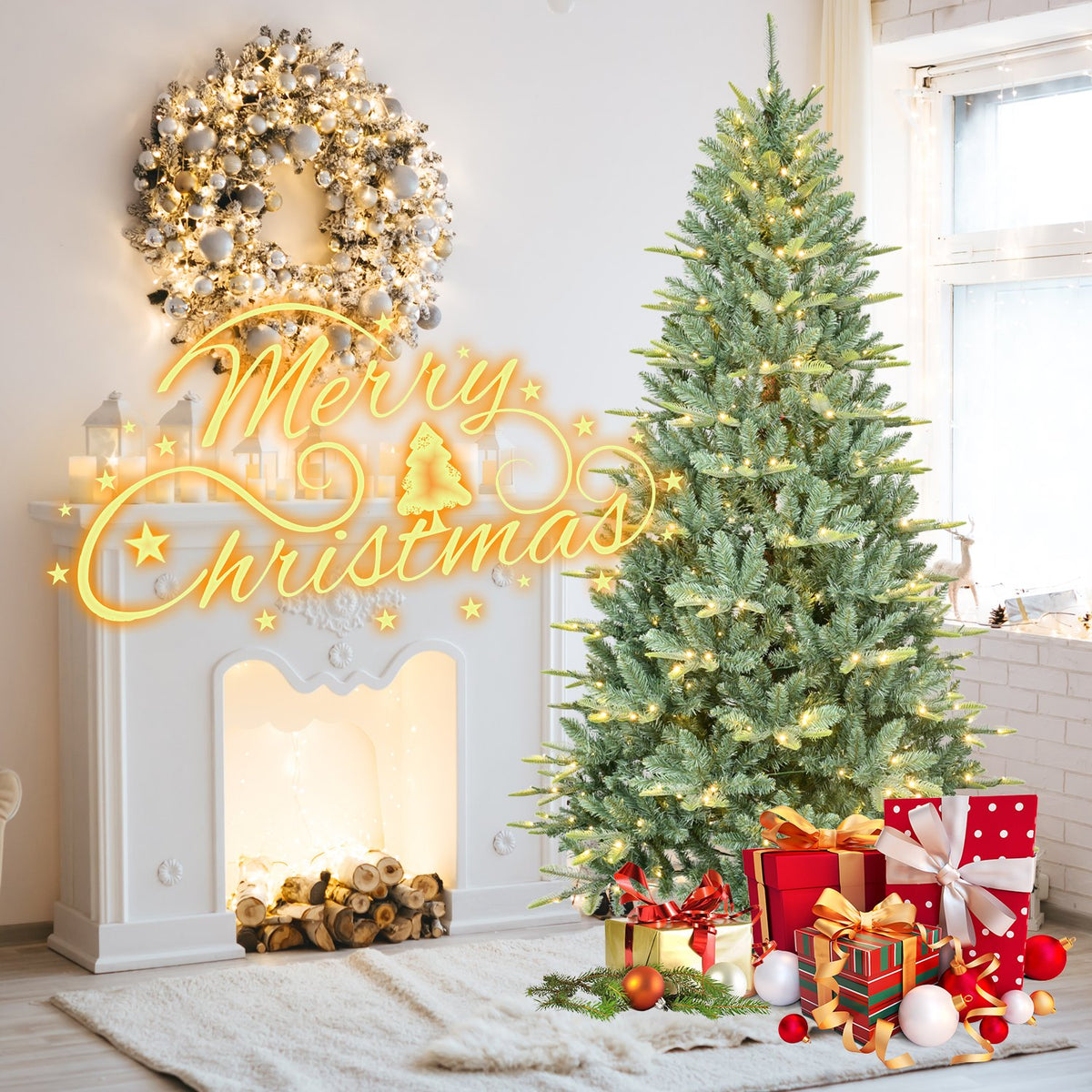 Colorado Spruce Artificial Christmas Tree with Sage Blue Needles