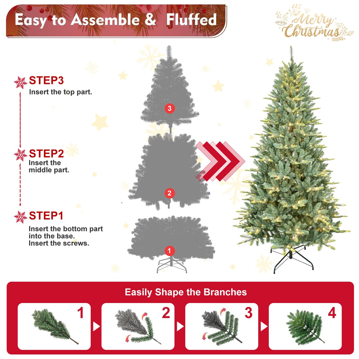 Colorado Spruce Artificial Christmas Tree with Sage Blue Needles