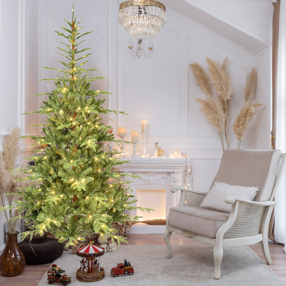 Woodland Fir Artificial Christmas Tree with Open Airy Branches