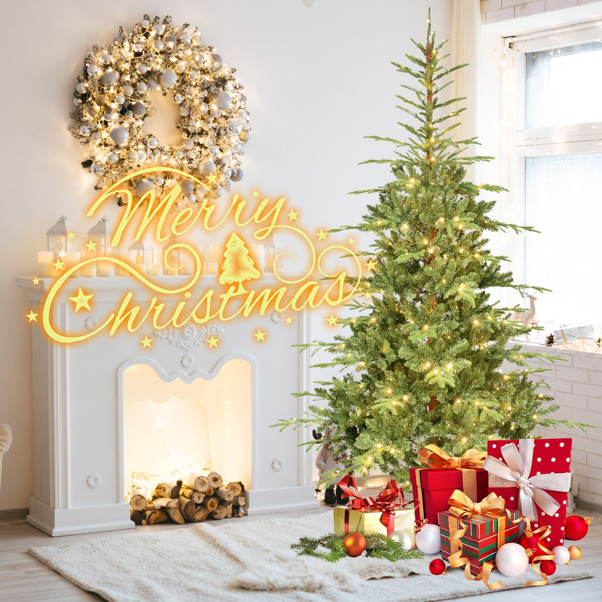Woodland Fir Artificial Christmas Tree with Open Airy Branches