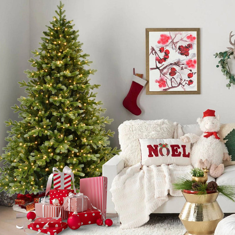 Grand Fir Artificial Christmas Tree with Densely Lit Full Branches