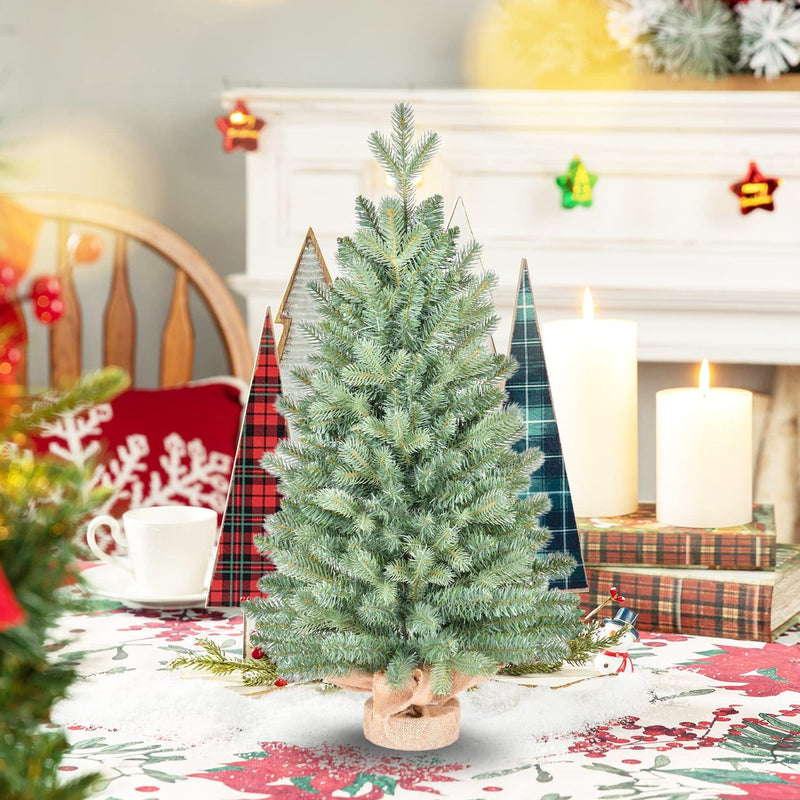 Tabletop Blue Fir Artificial Christmas Tree with Blue-Green Tips