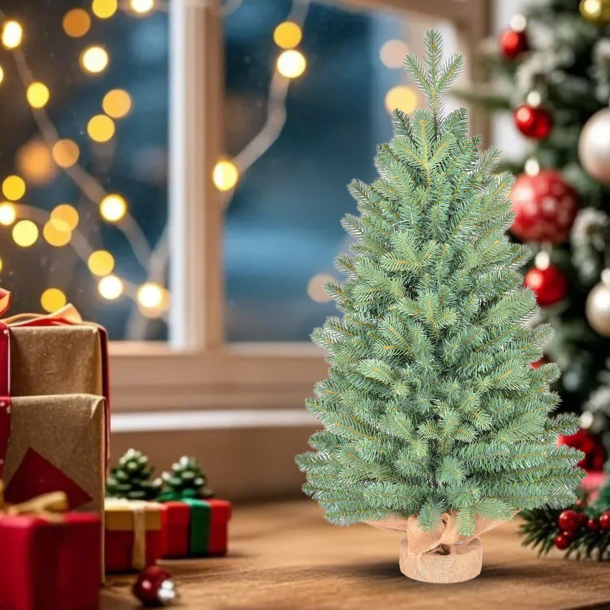Tabletop Blue Fir Artificial Christmas Tree with Blue-Green Tips