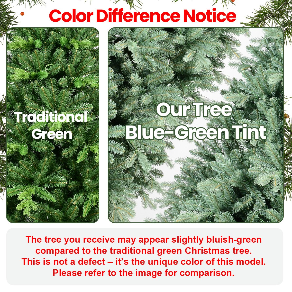 Tabletop Blue Fir Artificial Christmas Tree with Blue-Green Tips