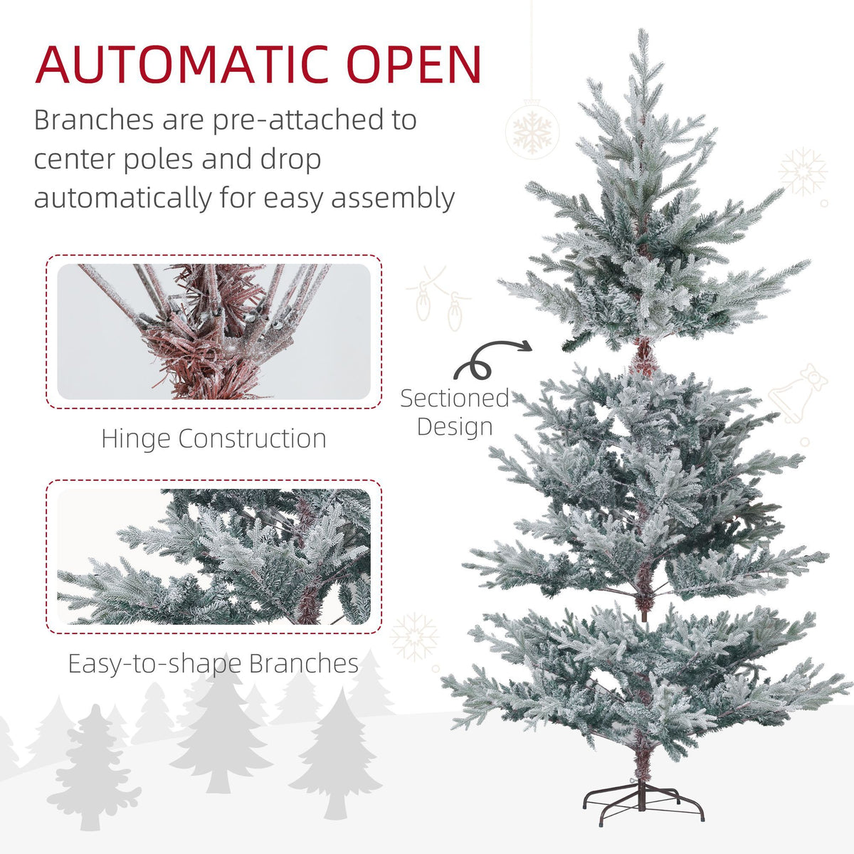 Nordic Pine Artificial Christmas Tree with Snow Flocked Tips