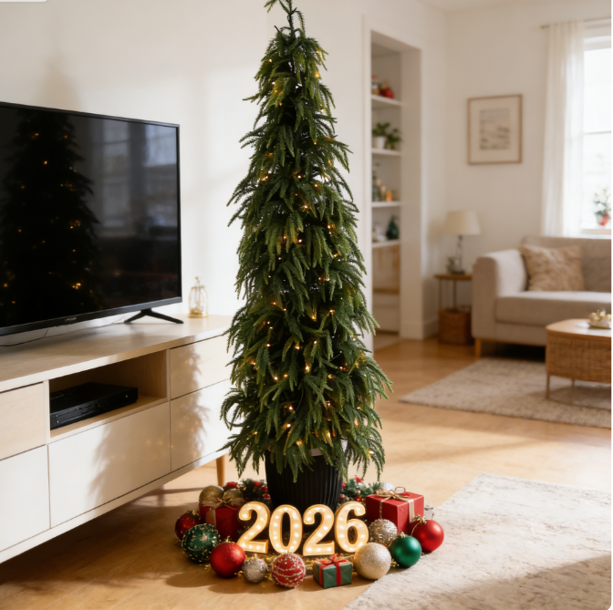Norfolk Pine Artificial Christmas Tree with Warm White Lights