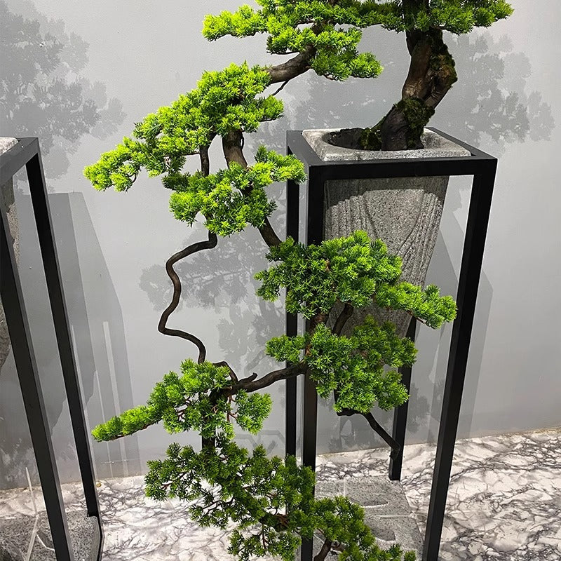 Potted Faux Welcoming Pine Tree for Contemporary Chinese Interiors