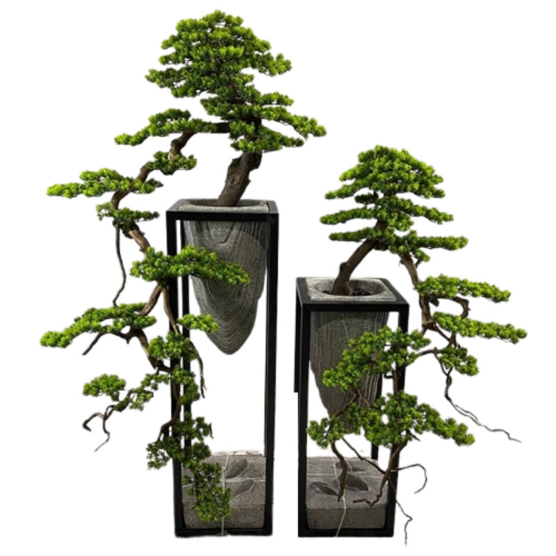 Potted Faux Welcoming Pine Tree for Contemporary Chinese Interiors