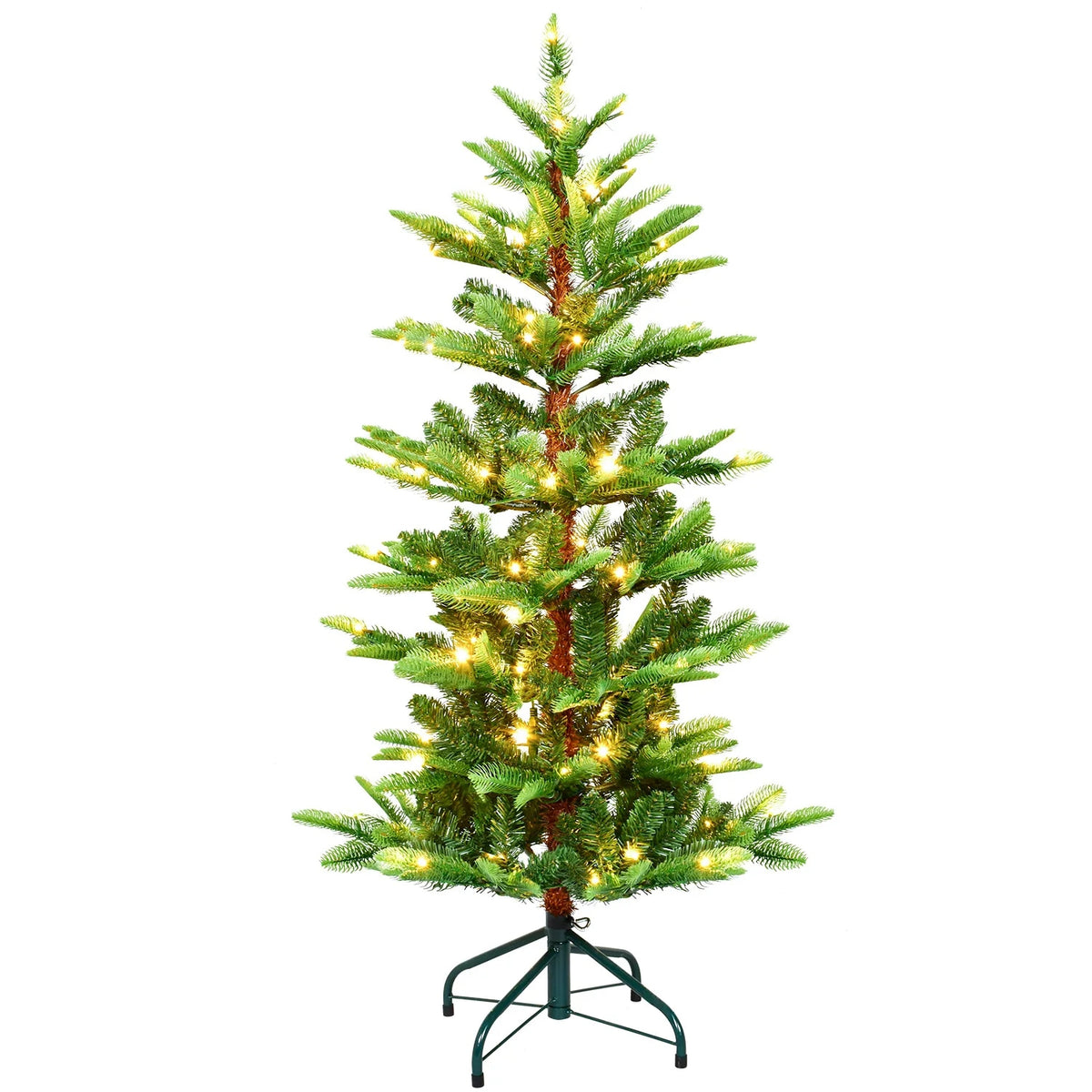 Pre Lit Aspen Fir Artificial Hinged Christmas Tree