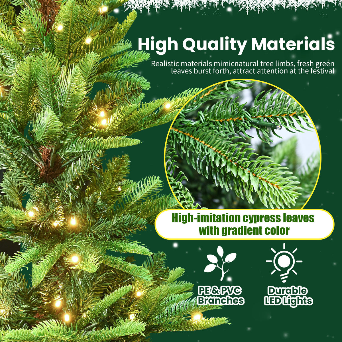 Pre Lit Aspen Fir Artificial Hinged Christmas Tree