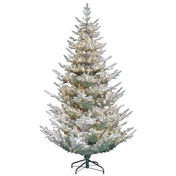 Pre lit Flocked Aspen Noble Fir Christmas Tree