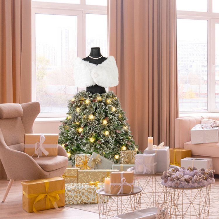 Pre Lit Mannequin Dress Form Artificial Christmas Tree