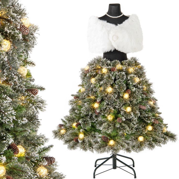Pre Lit Mannequin Dress Form Artificial Christmas Tree