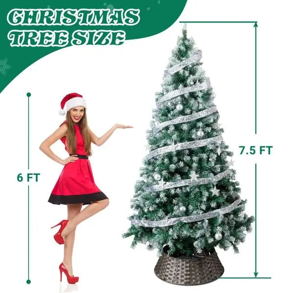Prelit Artificial Snow Tipped Christmas Tree With Remote