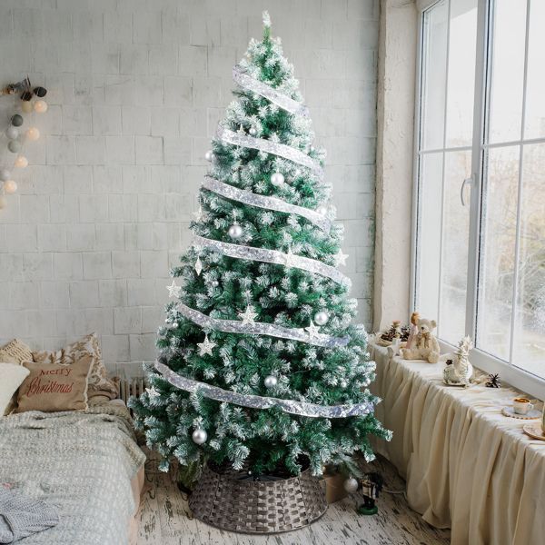 Prelit Artificial Snow Tipped Christmas Tree With Remote