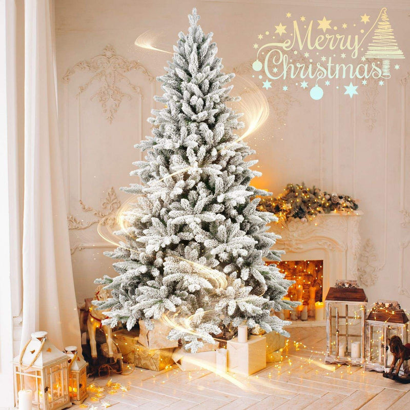 PVC Artificial Christmas Tree White Cedar with Thickened Flocking