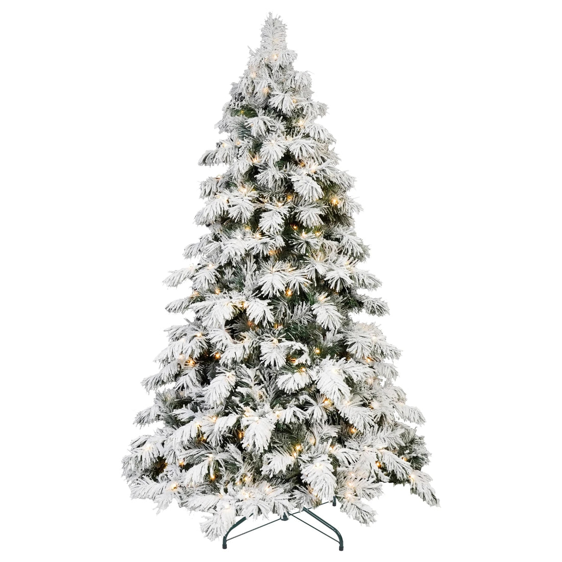 Queen Flock Artificial Christmas Tree with Warm White RGB LED Lights