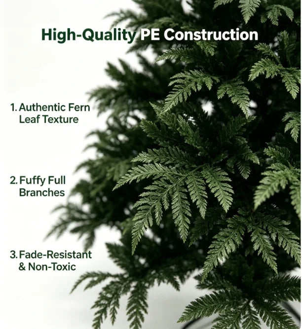 Realistic Artificial Fir Christmas Tree with Natural Green Branches
