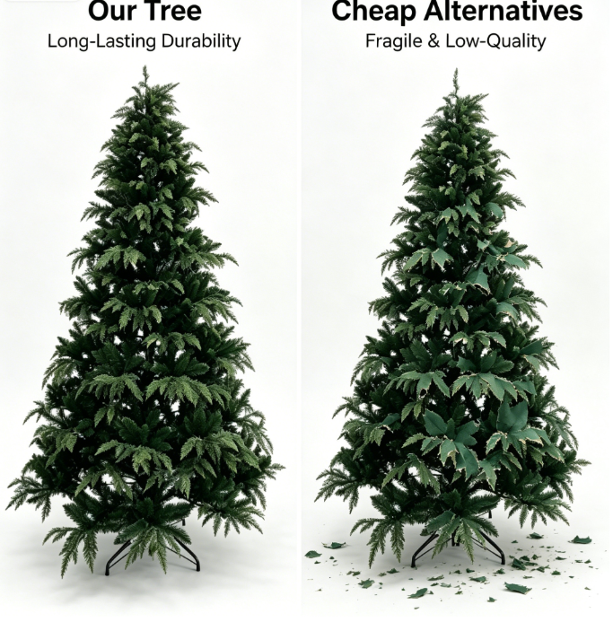 Realistic Artificial Fir Christmas Tree with Natural Green Branches