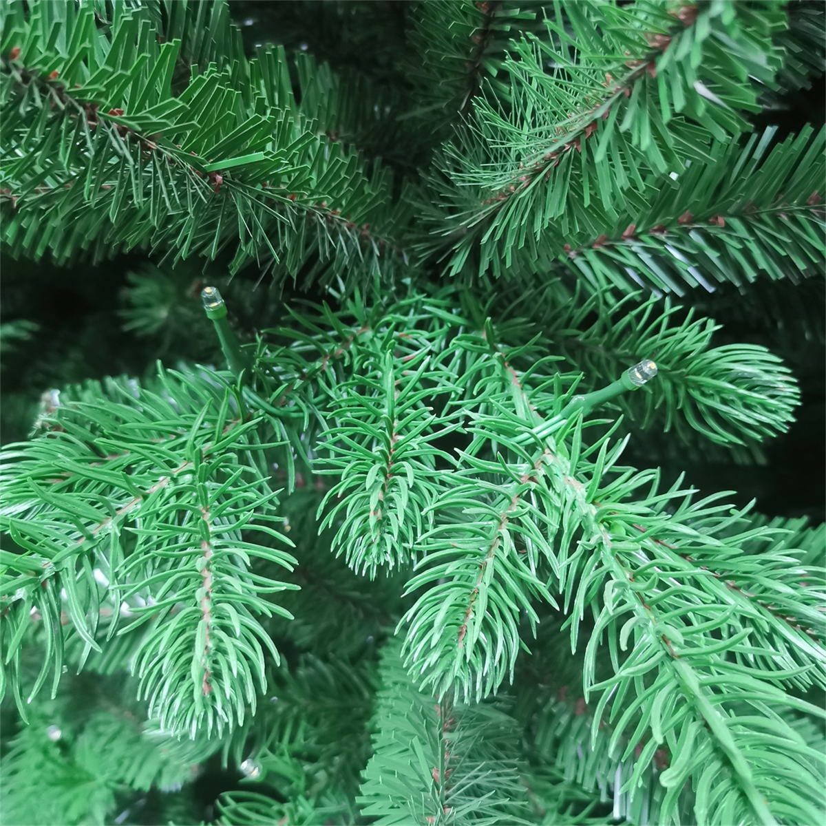 Realistic Green Pine Artificial Christmas Tree with Warm White LED Lights