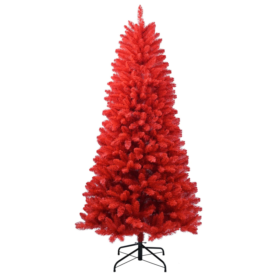 Red Alpine Fir Artificial Christmas Tree with Full Branches