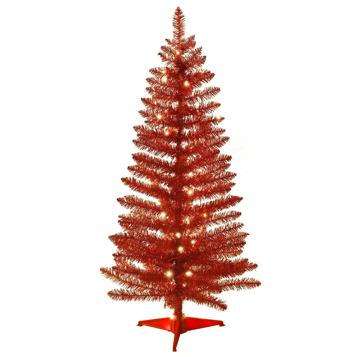 Red Artificial Christmas Tree with Stand 112 Tips